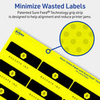 Avery Printable Rectangle Labels, Sure Feed Technology, 1-1/4" x 2-3/8", Neon Yellow Labels, Print-to-The-Edge, Laser/Inkjet Printable, 1,440 Total, Great for Mailing 1,440 labels