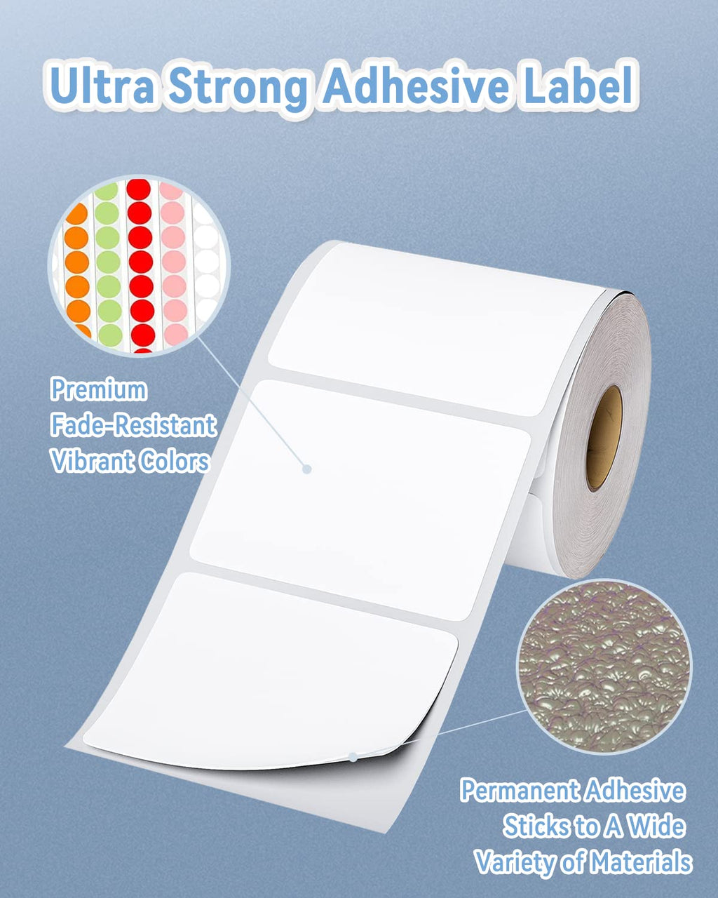 4"x3" Thermal Labels Roll for Small Business Supplies with 2" White Round Label Stickers Roll