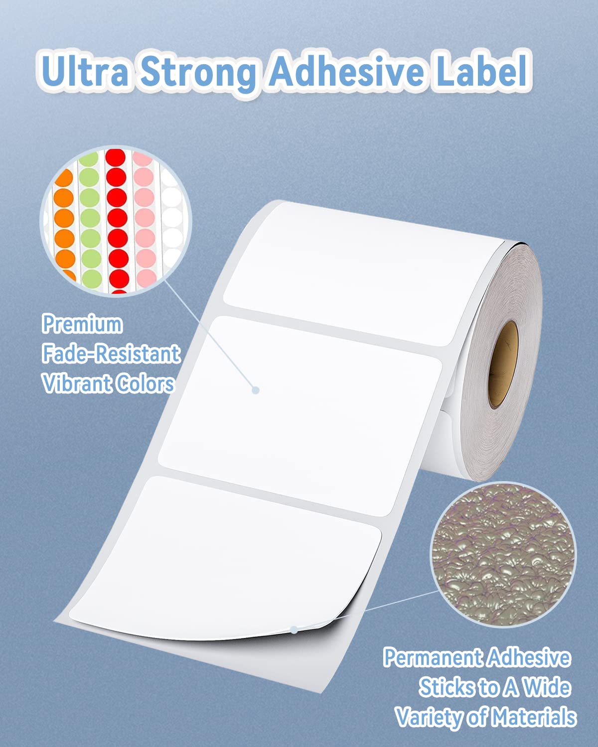 4"x3" Thermal Labels Roll for Small Business Supplies with 2" White Round Label Stickers Roll