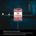 Fire Lane No Parking Sign, 2 Pack 18"x12" Fire Lane Keep Clear Signs, Rust Free Weather Resistant Aluminum, Waterproof, Durable Ink, Easy to Mount Indoor or Outdoor-By DIESOTT