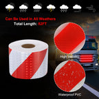 MECCANIXITY Reflective Tape, 4 Inch x 82 ft Warning Safety Sticker Night Reflectors Self-Adhesive Trailer Reflector Twill Tape for Cars Trucks Trailer, Red White 4 Inch x 82 Feet