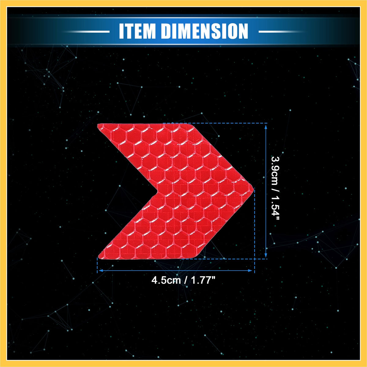20 Pcs Reflective Stickers, 1.77"x1.54" Arrow Shape Safety Tape Reflector Universal for Cars Trucks Trailers Waterproof PET Red Auto Replacement Parts