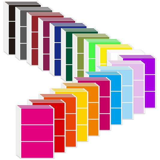 Marspark 300 Pieces Colored Labels Stickers for Moving Boxes 20 Colors 2" x 4" Rectangular Color Coding Label Stickers Self Adhesive for Furniture Storage Classroom Office Supplies