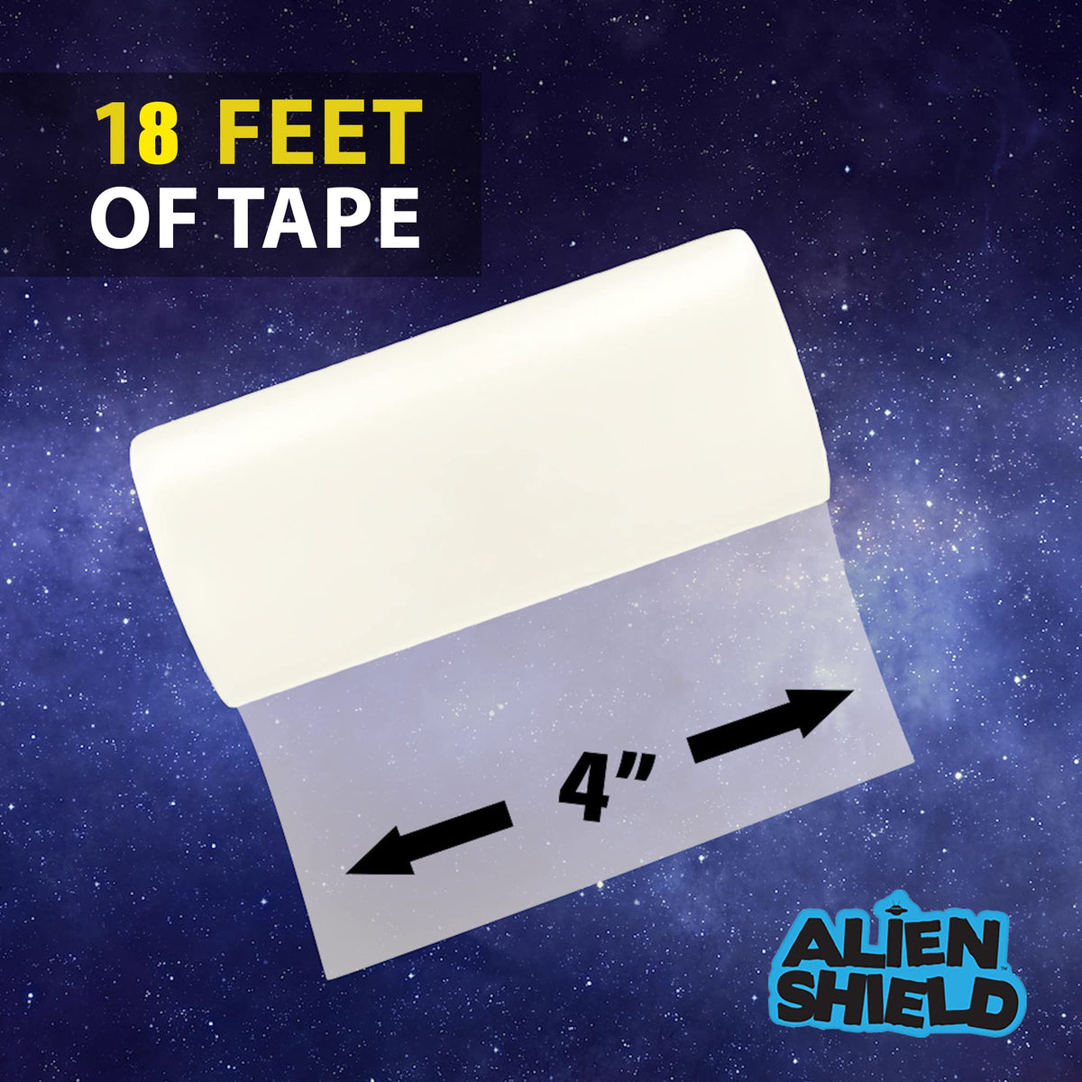 Alien Shield Deluxe Transparent Sealing Tape Waterproof Repair Tape Adhesive Strips Patch Tape to Repair Tears, Cracks, and Leaks, 3 Rolls Total 19.5" L x 4” W As Seen On TV