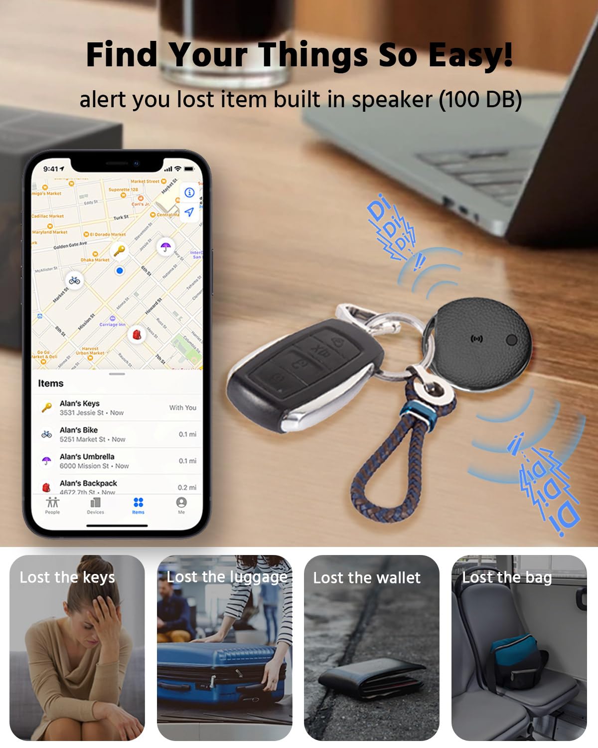 2026 Air Tracker Tags-2 Pack: [Apple MFi Certified] Smart Tracker Tag 2 Pack