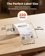 4x6 Direct Thermal Shipping Labels 220 Labels/Roll+3x2 Thermal Labels 500 Labels/Roll