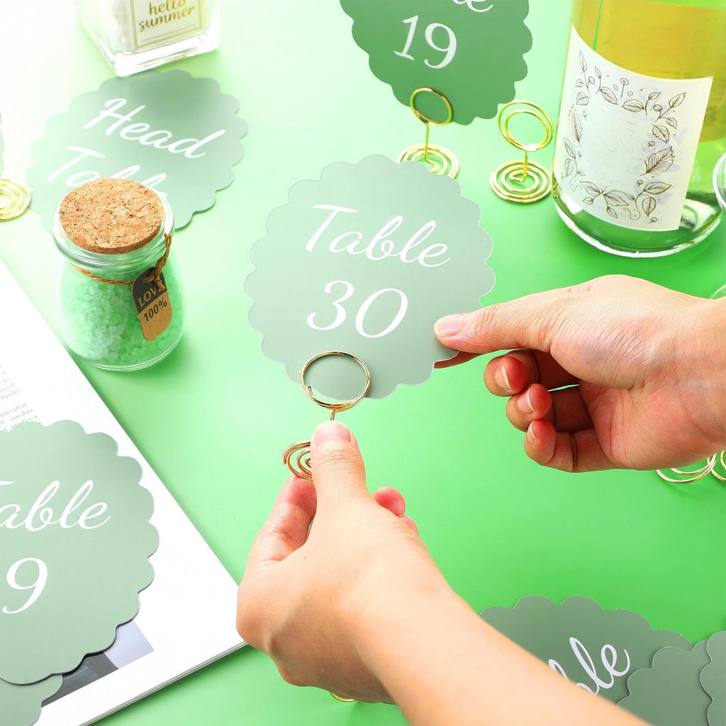 31 Set Table Numbers 1-30 with Stands Wedding,Sage Green Sage Green