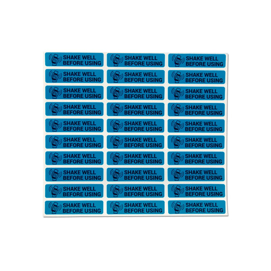 1.7 x 0.4 inch - Shake Well Before Using Labels (Blue / 300 Labels) Shake Well Stickers for Veterinary Medications Labels, Care Instructions or Pharmacies Dark Blue