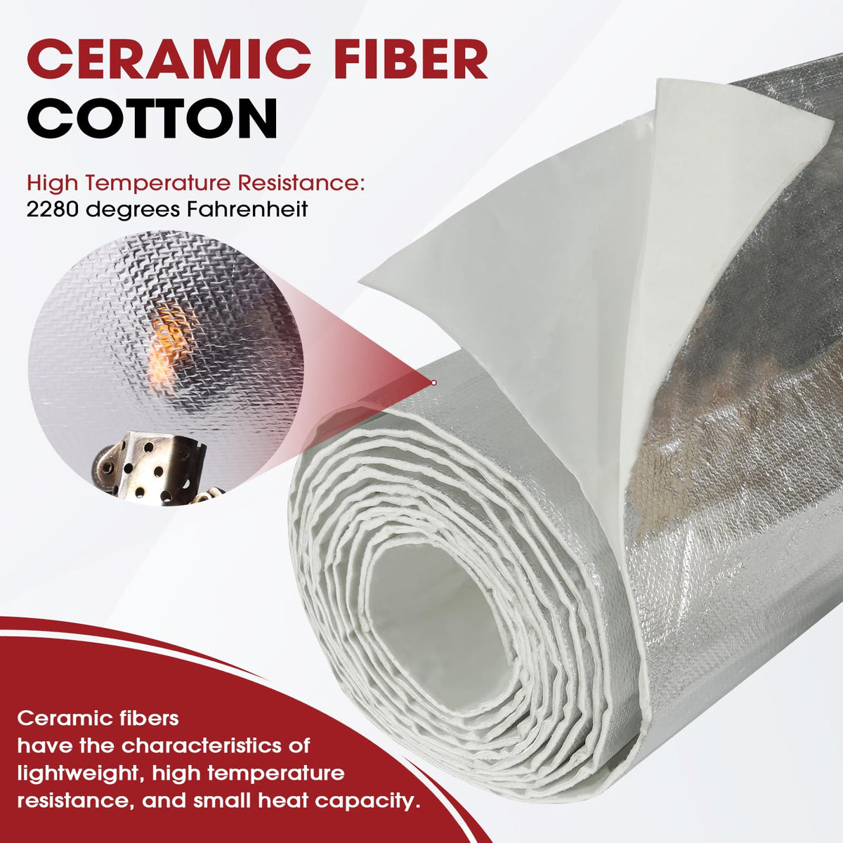78mil Self-Adhesive 11.6" x 24" Aluminum Foil Heat Shield Mat High Temperature Insulation Heat Reflective Pad 2300℉ Ceramic Fiber Barrier Thermal Material 78mil-11.6" x 24"