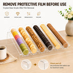Macaron Stand, Clear Acrylic 6-Slot Macaron Tower Display Tray for Cookies