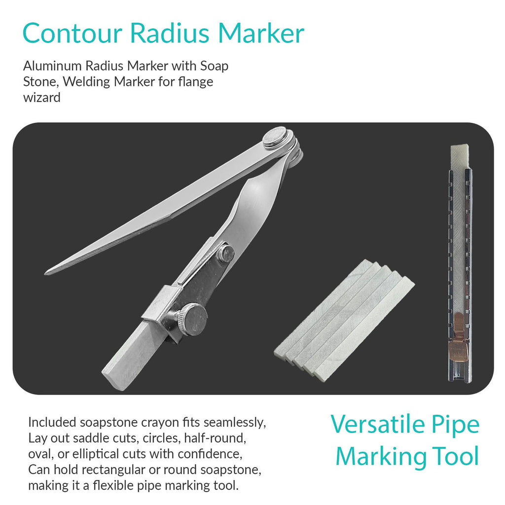 Up to 8" Contour Radius Marker, Curve O Mark with 5 Soapstone ＆ Holder Up to 8"