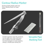 Up to 8" Contour Radius Marker, Curve O Mark with 5 Soapstone ＆ Holder Up to 8"
