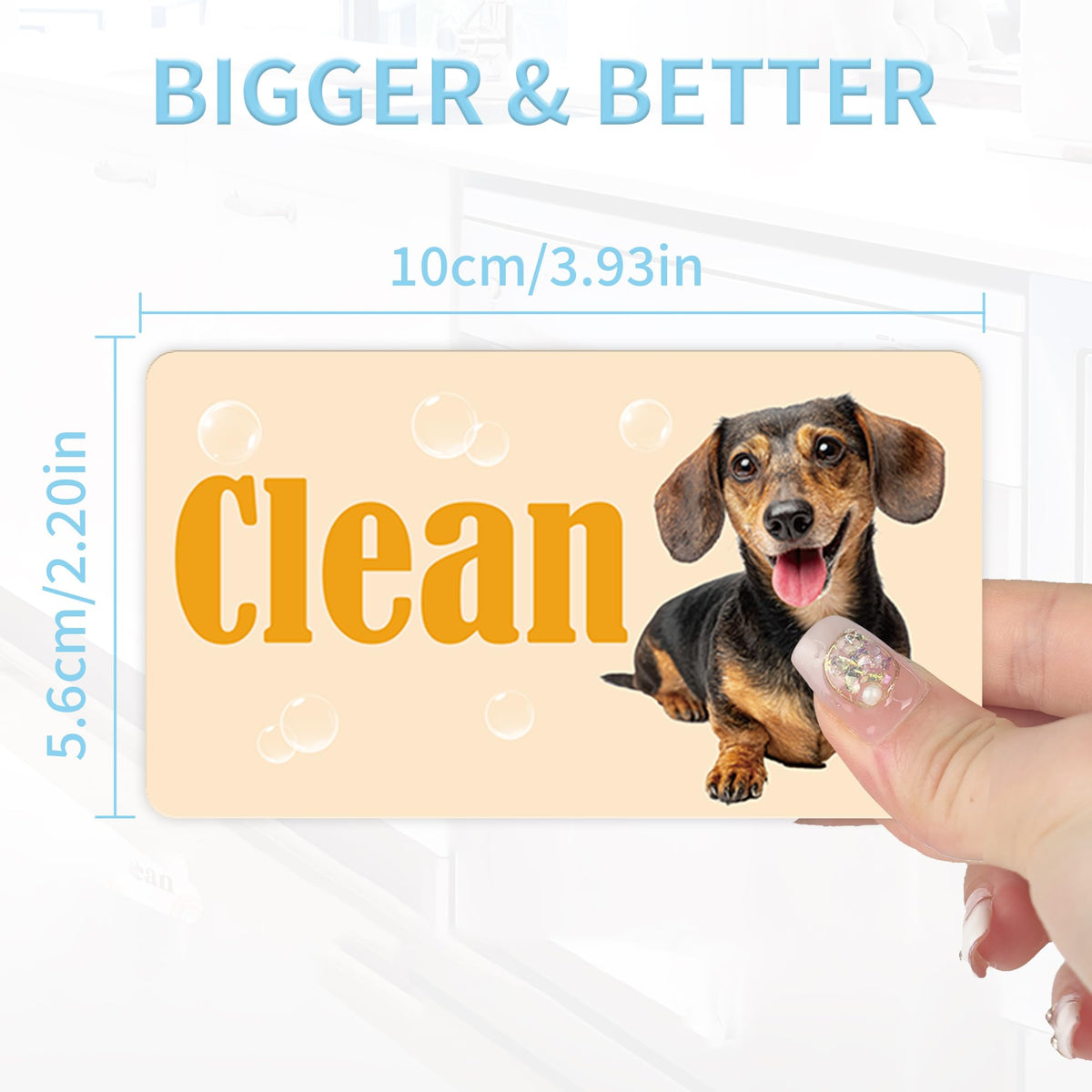 Dachshund Dishwasher Clean Dirty Magnet, Double-Sided