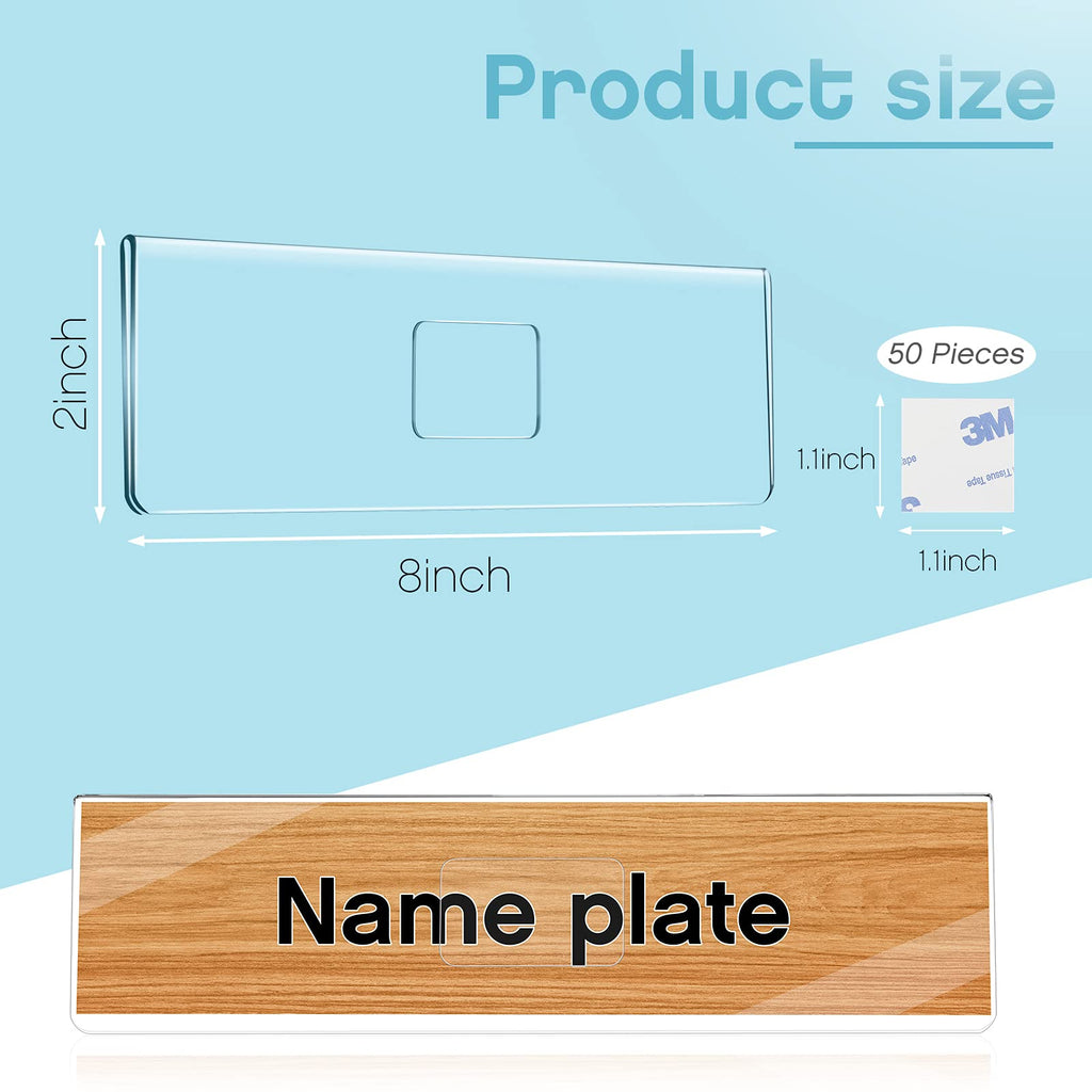 Jetec 15 Acrylic Wall Name Plate Holder Clear Door Plate with Adhesive Tape