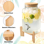 Wooden Drink Dispenser Stand, Beverage Dispenser Stand and Water Jug Holder, Drink Stand for Families, Parties and Catering Events, Fit Max 9 Inch Glass Water Pitcher Water Filter Bottle