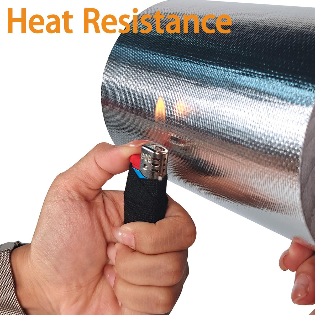 1Roll Self-Adhesive Aluminum Foil Heat Shield Tape 3in x 66ft, Silver Heat ReflectiveTape, Fiberglass High Temp Thermal Insulation Reflective Material 3inch