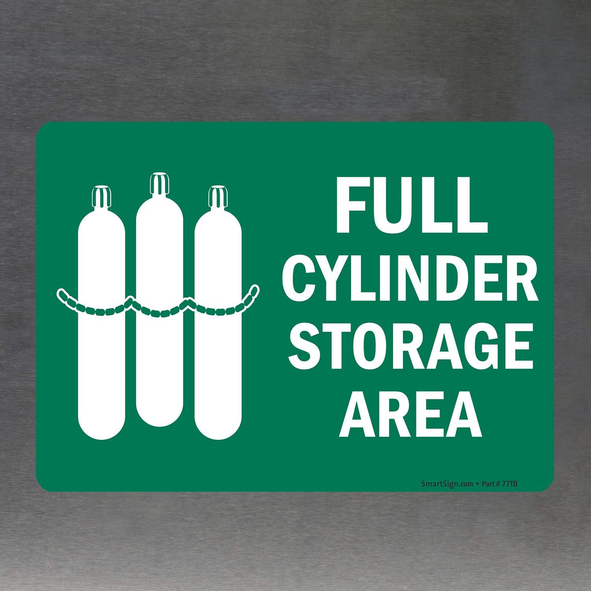 SmartSign "Full Cylinder Storage Area" Label | 5" x 7" Laminated Vinyl Durable Non-Reflective Decal 5" x 7"