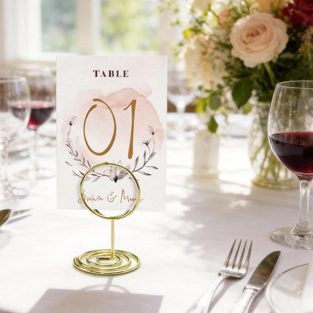 Table Number Holders, 24PCS Mini Place Card Holders-Gold