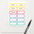 Avery No-Iron Fabric Name Labels, Rainbow Borders Preprinted Designs, Handwrite-Only, 24 Preprinted Labels (40706)