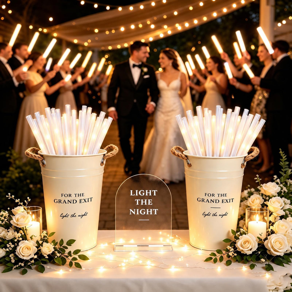 2 Pack Wedding Display Buckets, Galvanized Metal, 9.8 Inch