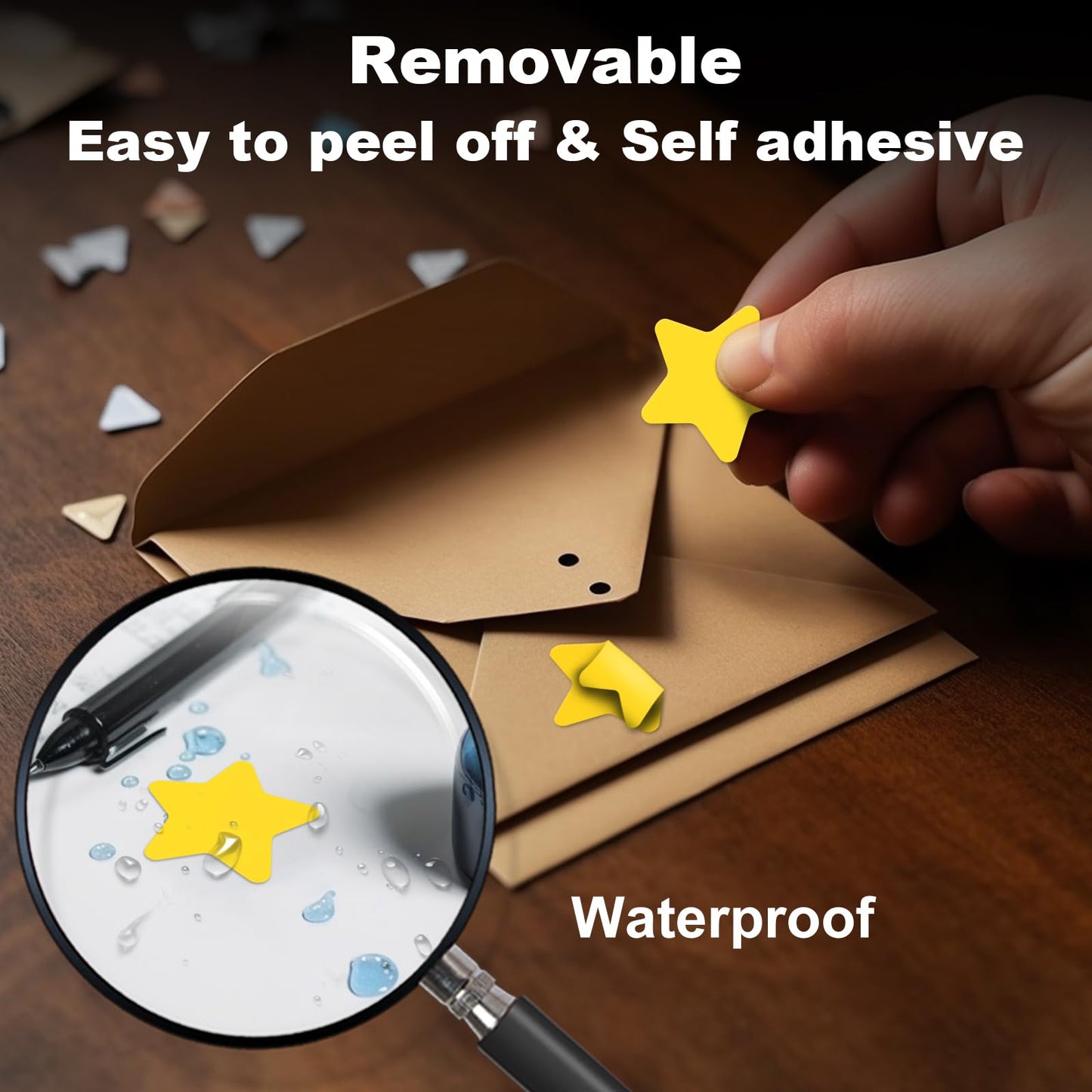 Yellow Star Stickers Roll 1.5 Inch Self-Adhesive Stars Labels Waterproof Removable for Children Teacher Business 500 PCS Yellow