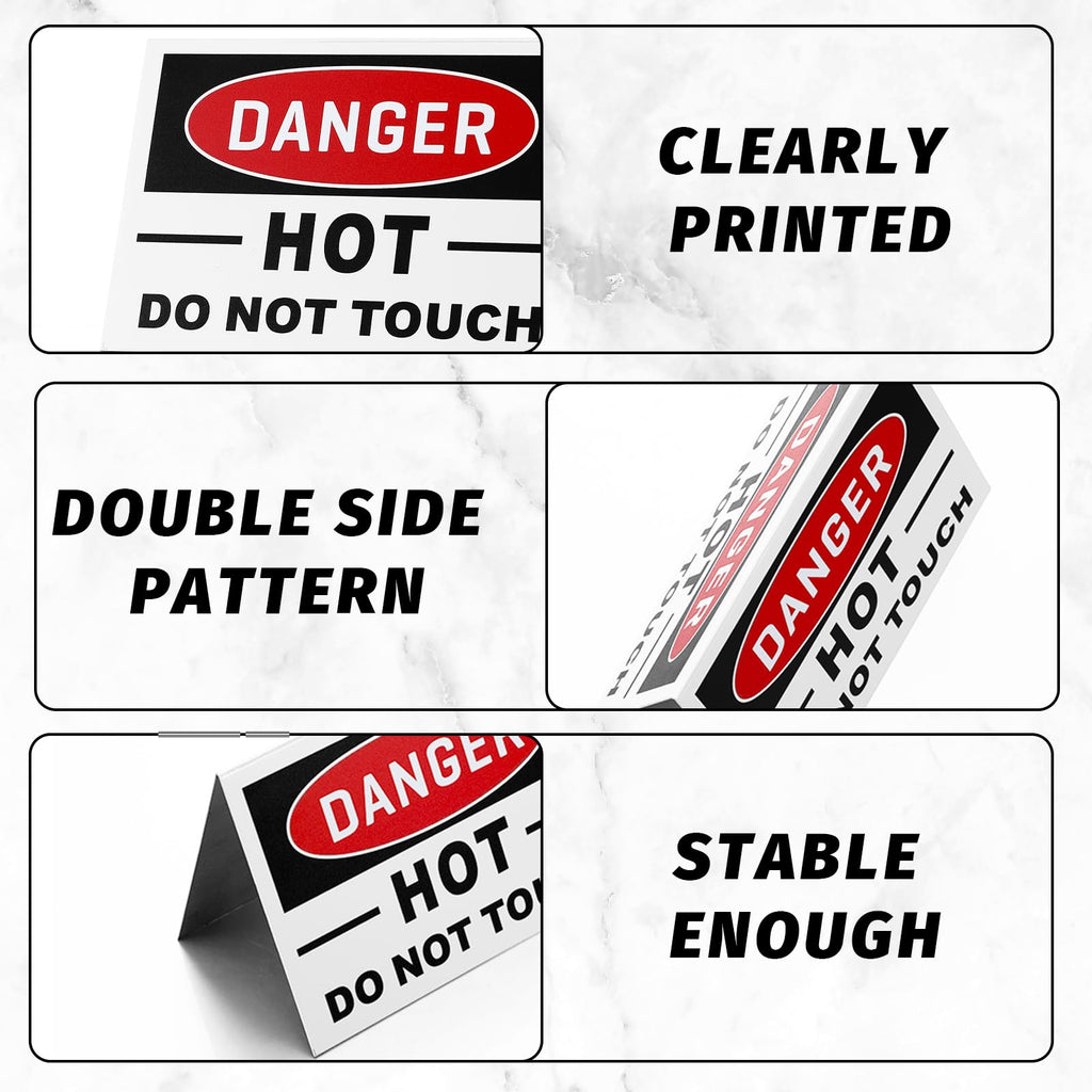 2 Pcs Danger Hot Do Not Touch Warning Signs, 5x3.5" Aluminum 2