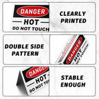 2 Pcs Danger Hot Do Not Touch Warning Signs, 5x3.5" Aluminum 2