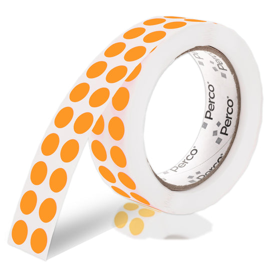 Perco Fluorescent Orange 1/2-Inch Round Circle Dot Sticker Labels with Easy Peel Perforation - 3,000 Labels per Roll - Strong Adhesion, Vibrant Colors for Organizing, Crafting & More - Made in USA