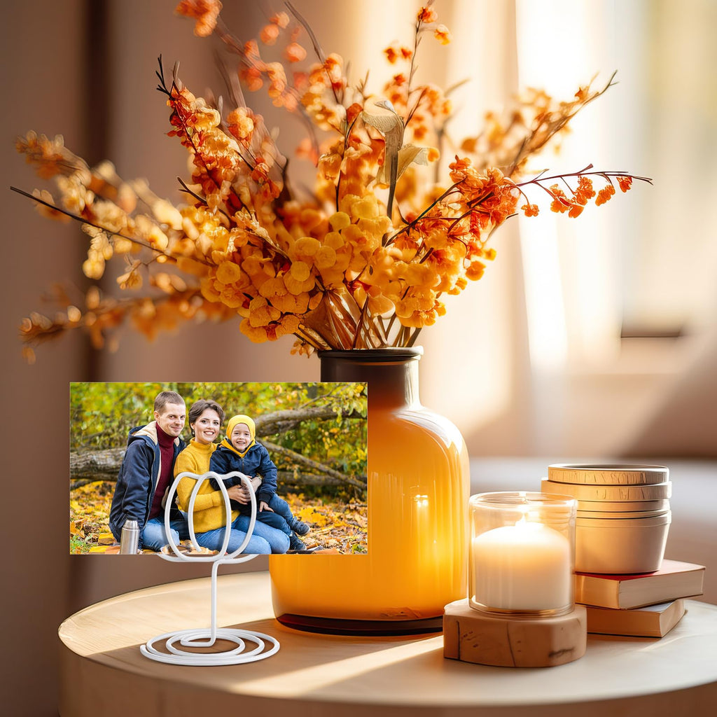 Rtteri 30 Pcs White Pumpkin Picture Holders 2 Inch Fall Table Number