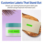Avery Printable Rectangle Labels, Sure Feed Technology, 2/3" x 1-3/4", Neon Green Labels, Print-to-The-Edge, Laser/Inkjet Printable, 880 Total, Great for Product Merchandising and Jars 880 labels