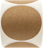 3" Natural Brown Kraft Stickers / 500 Blank Kraft Circle Labels/DIY Round Canning Labels/Made in The USA 3"