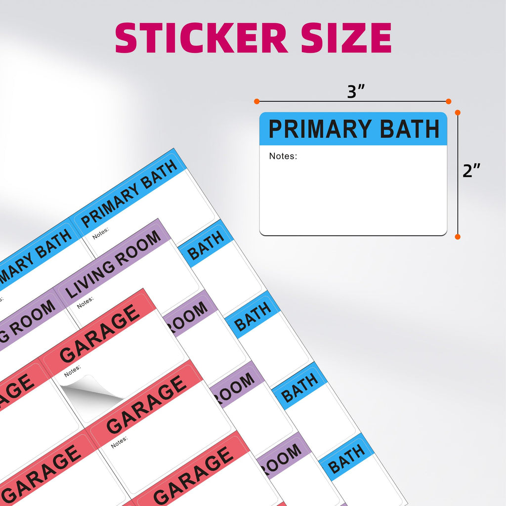 Color Coded Writable Moving Box Labels Household Packing Classification 1200