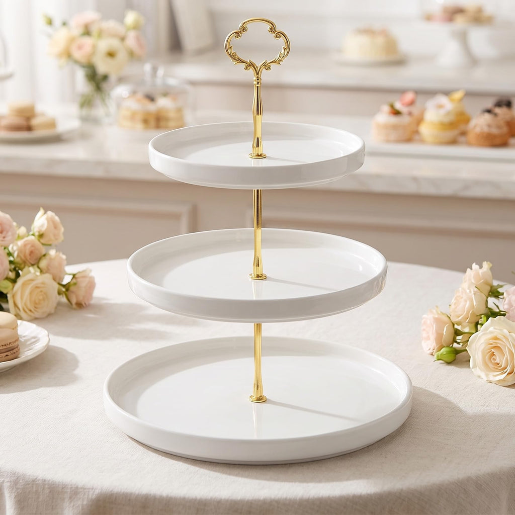 3 Tier Cake Stand Hardware Kit, Flower Cupcake Dessert Plate