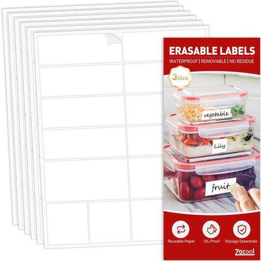 280 Pcs Waterproof Label Stickers for Food Labels,Spice Jar Labels,Kitchen Labels Stickers Pantry Labels,Labels for Food Containers,Reusable Erasable Lables Stickers -3 Different Size