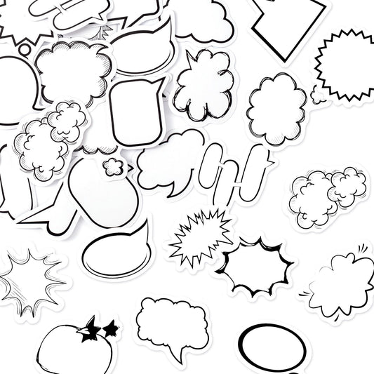 90 PCS Dialog Box Paper Stickers, Black White Adhesive Label Stickers Cute Decoration for DIY Scrapbooking, Planners, Calendar, Photo Album, Diary, Laptop, Crafts