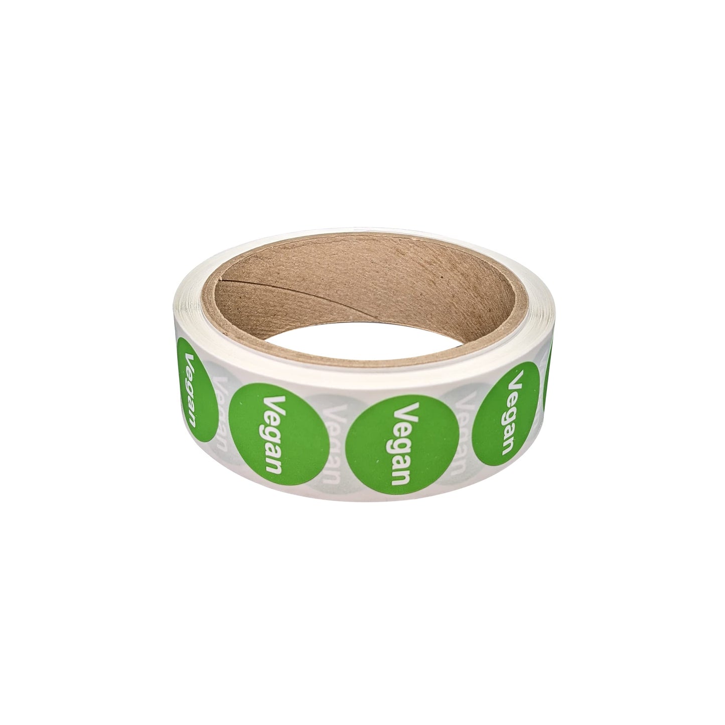 Vegan Food Labeling Stickers, 1 Inch Round [500 Labels per Roll]
