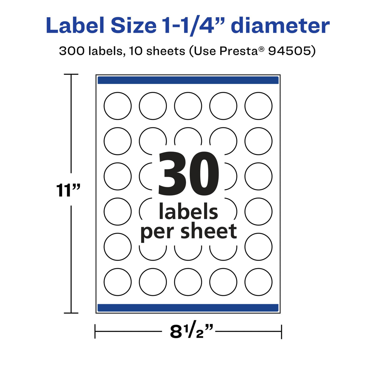 Avery® Glossy Clear Round Labels, Sure Feed® Technology, 1.25" Diameter, 300 Glossy Clear Labels, Print-to-The-Edge, Laser/Inkjet Printable 300 labels