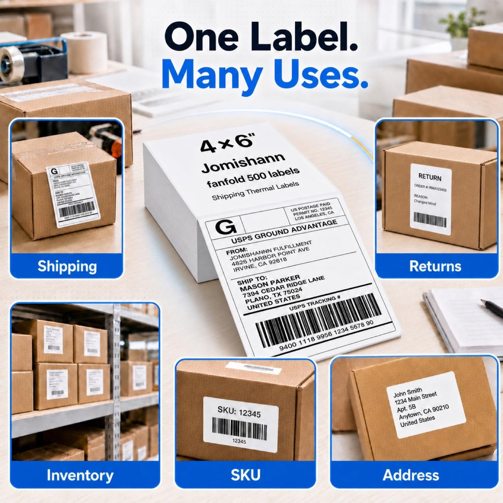 4x6 Thermal Shipping Labels, Fanfold Thermal Labels,500 labels 500 Count