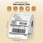 White Thermal Labels 4 × 6 Inch Waterproof Vinyl Stickers 250 PCS White