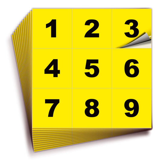 iSYFIX Yellow Consecutive Number Stickers – 1 to 100, 2-inch, 1 Set – Vinyl Self Adhesive Premium Decal, Ideal for Inventory, Storage, Organizing, Boxes, Toolbox, Lockers & More, Indoor/Outdoor