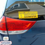TOTOMO Vehicle Speed Monitored by GPS Safety Sticker, Speed Limits Maintained, 10-Pack, 10" x 3.5" Reflective Warning Decal for Fleet Vehicles, Trucks, Vans & Commercial Vehicles Black Standard [10"x3.5"]
