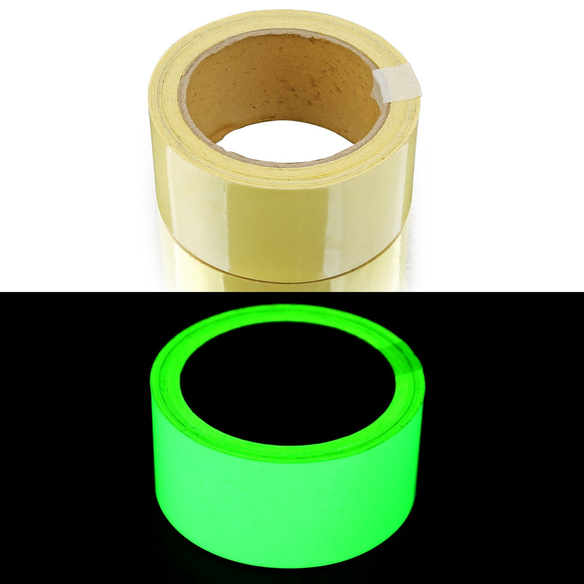 Oumers Glow in The Dark Tape 33 ft x 2 inch Green High Bright Luminous Tape Sticker Removeble Waterproof and Photoluminescent 33 Foot x 2 Inch