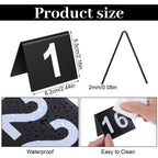 Double Sided Table Number 1-50 for Restaurant, Wedding Party Food Service Black