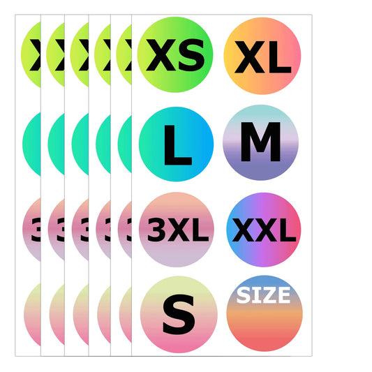 Clothing Size Stickers Labels Retail Shirt Size Stickers for Clothing 7/8'' Self Adhesive Size Stickers Color Coded Circle Size Labels 720Pcs T Shirts Trousers Skirt Retail Size Stickers (Round) round