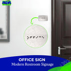 ADASigns Office Sign 7"x4" - Brushed Aluminum with Braille & Tape