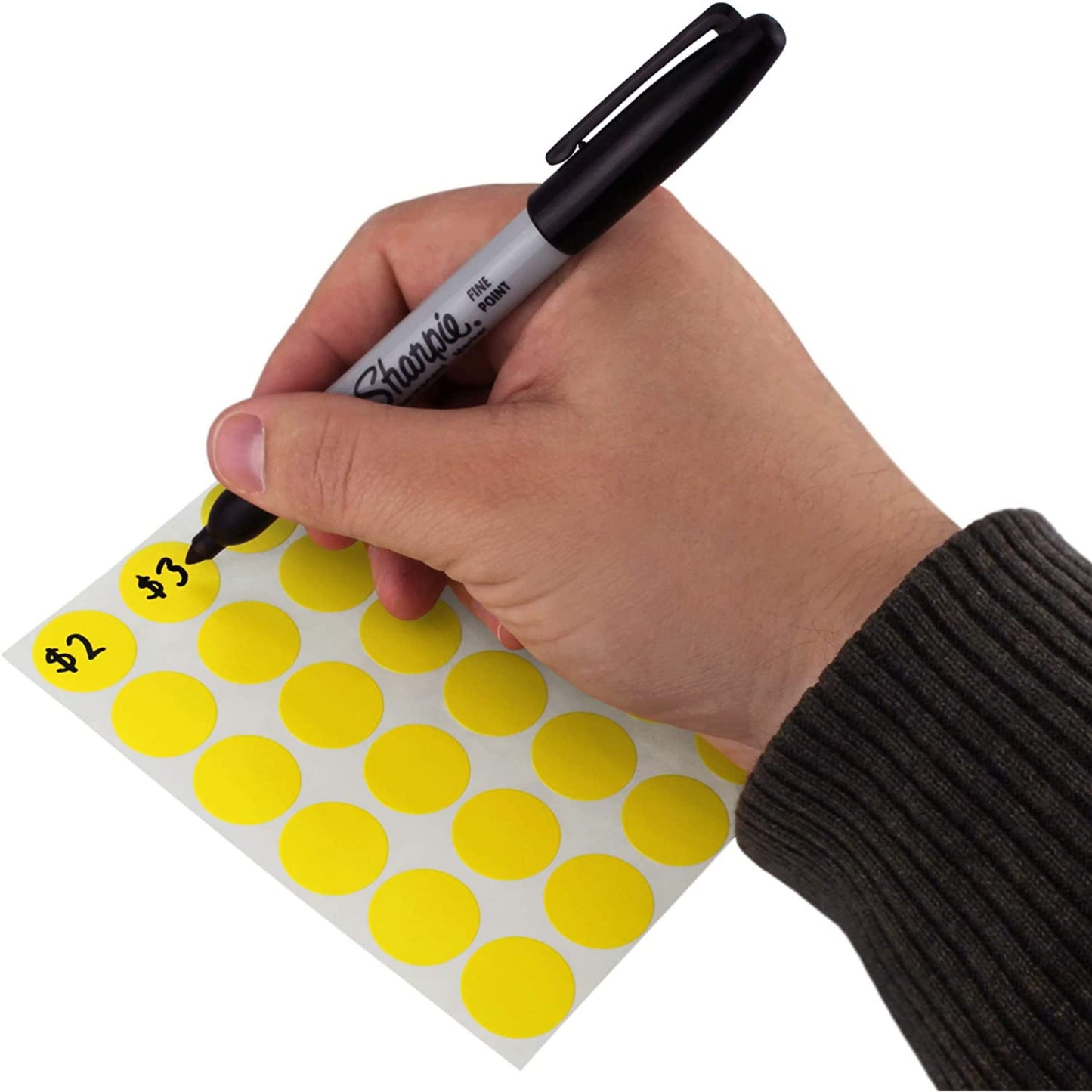 1InTheOffice Round Yellow Sticker, Dot Yellow Sticker Label Yellow, Bright Yellow Sticker 3/4, 1008 Pieces, 2 Pack