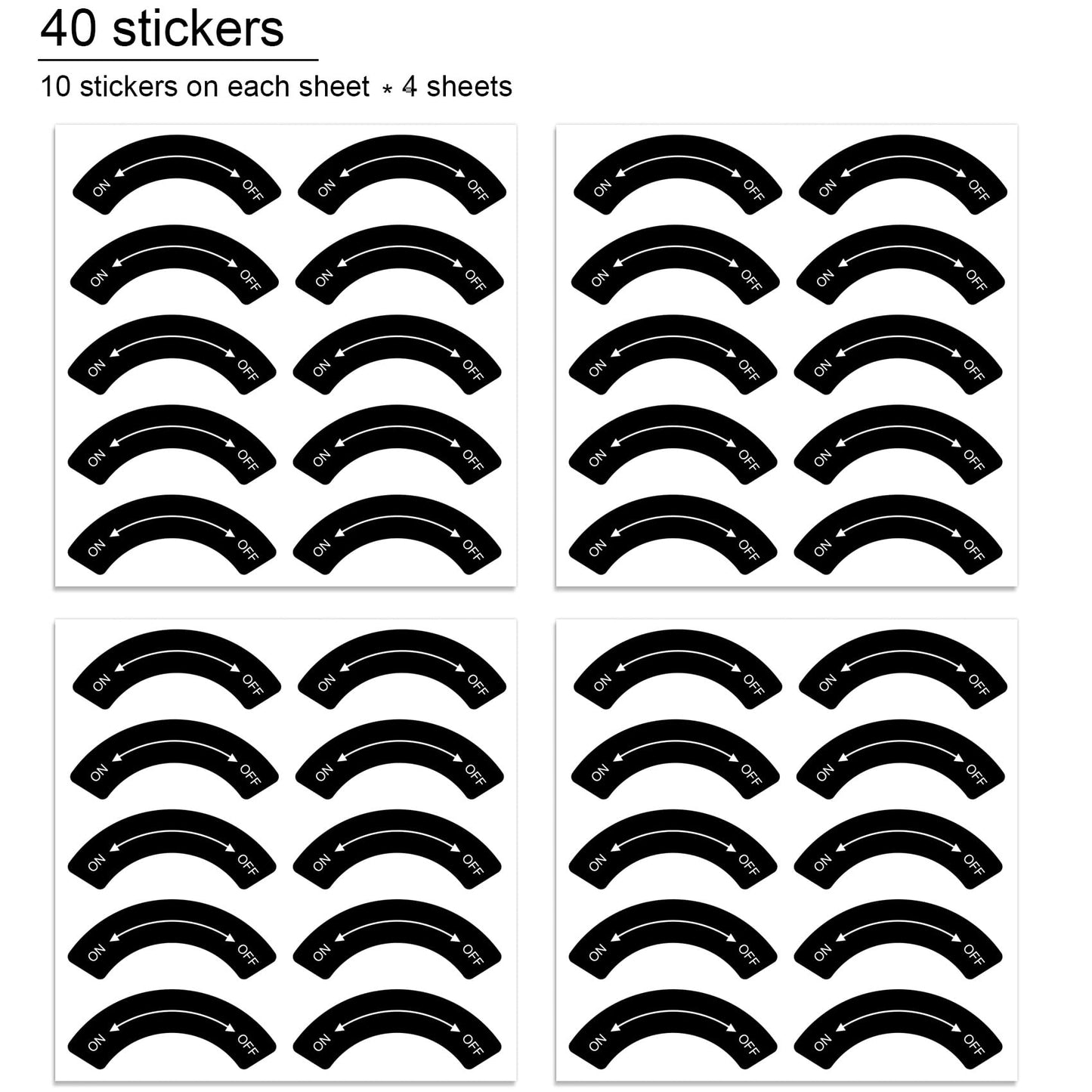 dealzEpic - ON Off Direction Indicating Stickers - Self Adhesive Peel and Stick Labels 4.5x1.7 cm Indicating Sticker ON-OFF