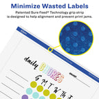 Avery® Matte White Removable Rectangle Labels, Sure Feed® Technology, 5" x 8-1/8", 200 Removable Labels, Laser/Inkjet Printable 200 labels
