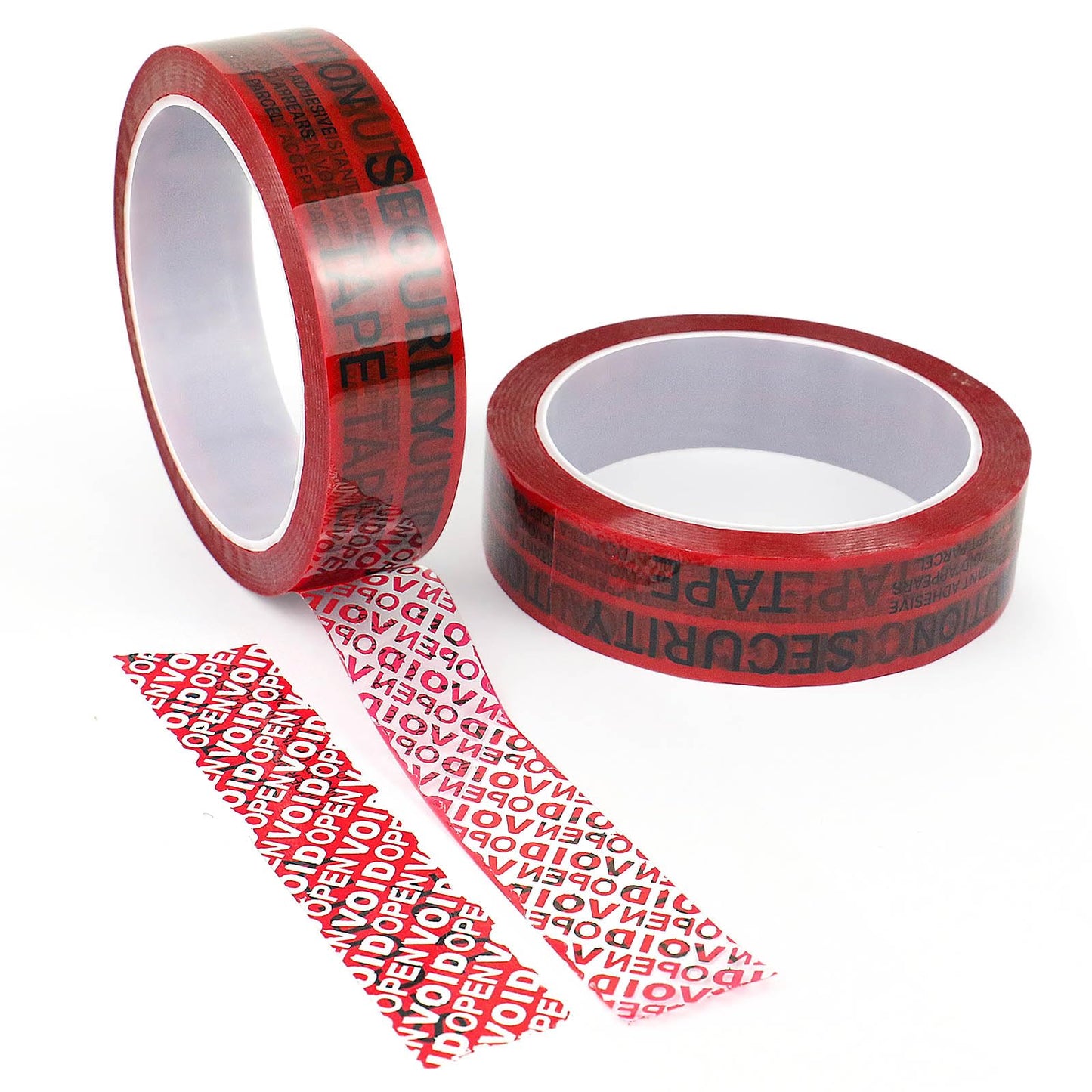 BOMEI PACK Transfer Tamper Evident Security Seal Tape,2 Mil x 1 Inch x 55 Yards,Tamper Proof Packing Tape,Transfer Tamper Void Tapes Red for Evidence Box, Envelope, Shipment