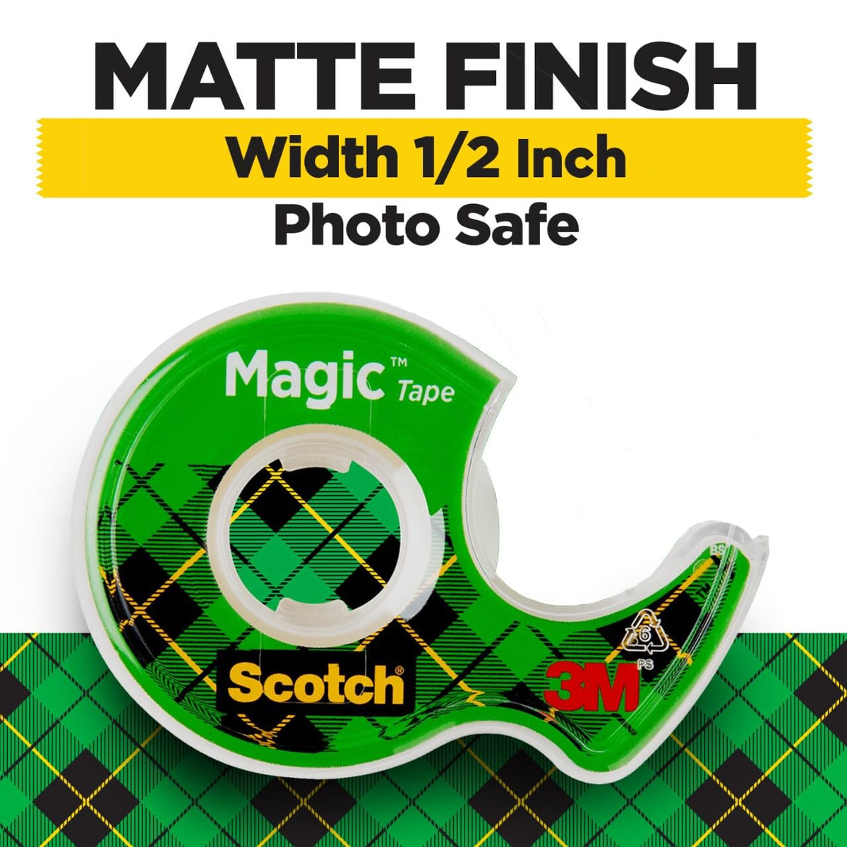 Scotch Magic Tape Refill Rolls, 1/2 in x 800 in, Invisible Matte Finish, Writable, 6 Rolls